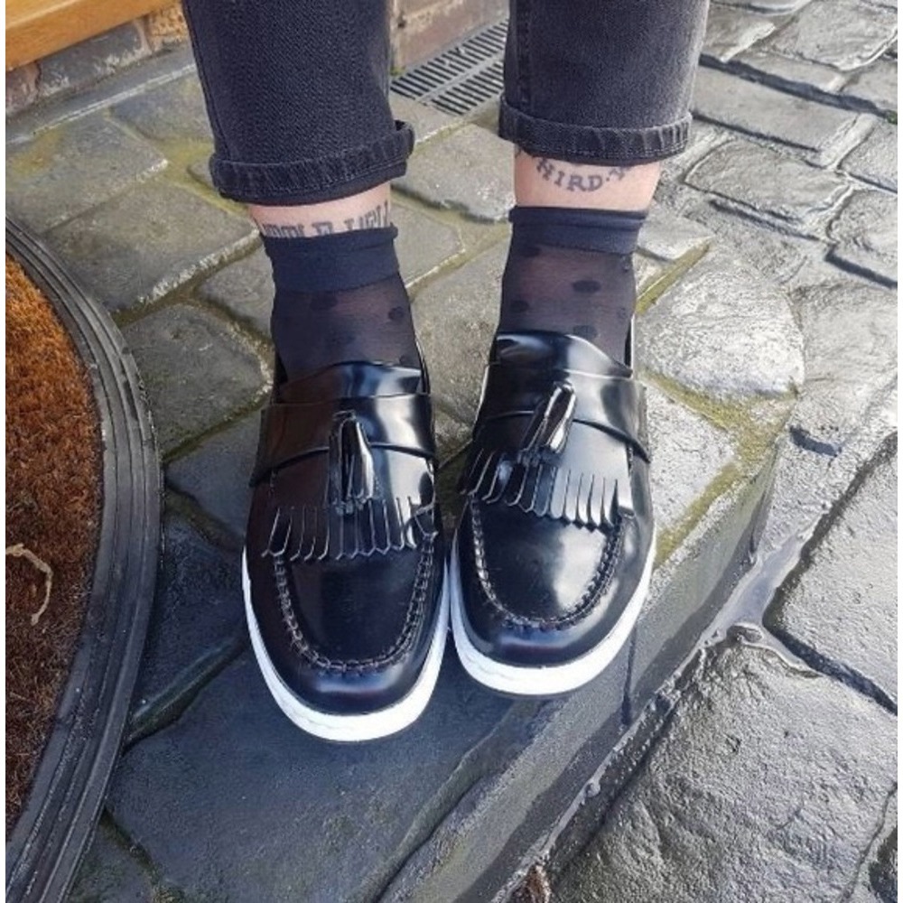 Dr Martens women 8 Edison Kiltie Tassel loafer Temperley leather black
